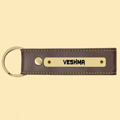 SY Gifts Veshma Name Brown Artificial Leather Keychain Key Chain