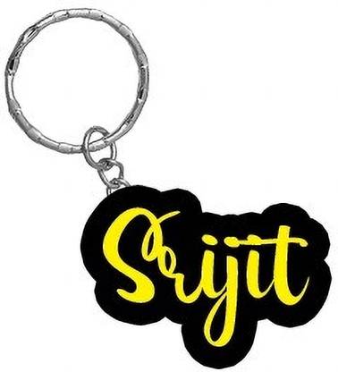 SY Gifts Srijit Name Black Yellow Name Keychain Key Chain