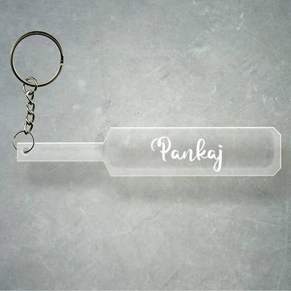 SY Gifts Cricket Bat Logo Design With Pankaj Name Key Chain