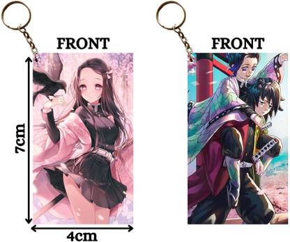 Hariyaali Enterprises LLP Demon Slayer NEZUKO WITH CROW X SHINOBU HAVING FUN Unique Style 2 pcs Combo Key Chain