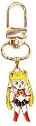 Shilpmart Sailor Moon Anime Character Keychain, Gold Metal Swivel Clasp Key Chain