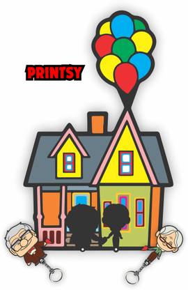 Printsy UP Movie Theme Based Keychain Holder for Couples Key Chain