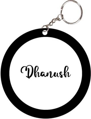 SY Gifts Dhanush Name Black Keychain Key Chain