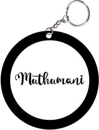 SY Gifts Muthumani Name Black Keychain Key Chain