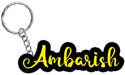 SY Gifts Ambarish Name Black Yellow Name Keychain Key Chain
