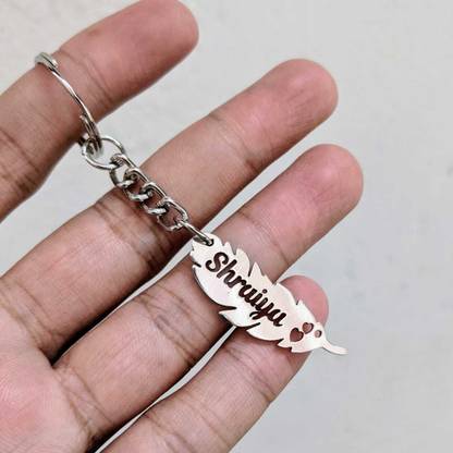 Offside Name in Leaf Metal Keychain (send customisation on WhatsApp no 9137753072) Key Chain