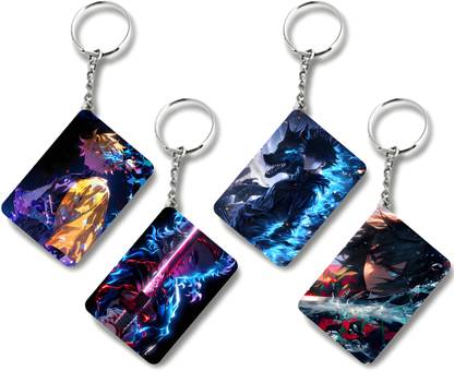 sublix Keychain - (Pack of 4) Printed Keychain For Scooty, Bike, Car (AN79) Key Chain