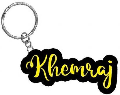 SY Gifts Khemraj Name Black Yellow Name Keychain Key Chain
