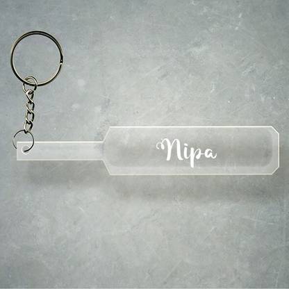 SY Gifts Cricket Bat Logo Design With Nipa Name Key Chain
