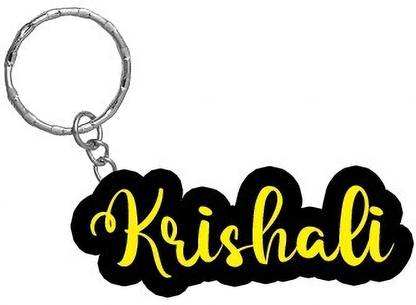 SY Gifts Krishali Name Black Yellow Name Keychain Key Chain