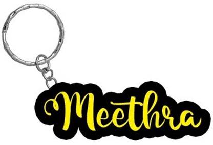 SY Gifts Meethra Name Black Yellow Name Keychain Key Chain