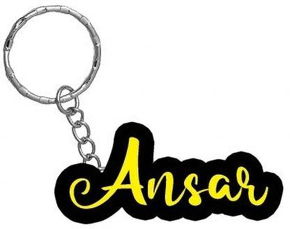 SY Gifts Ansar Name Black Yellow Name Keychain Key Chain