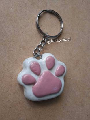hostojewel dog footprint clay keychain Key Chain