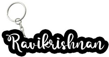 SY Gifts Ravikrishnan Black White Name Keychain Key Chain