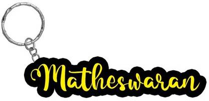 SY Gifts Matheswaran Name Black Yellow Name Keychain Key Chain