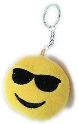 Urban villagers emoji Smiley Fabric Keychain Yellow(Pack of 1) Key Chain