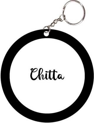 SY Gifts Chitta Name Black Keychain Key Chain