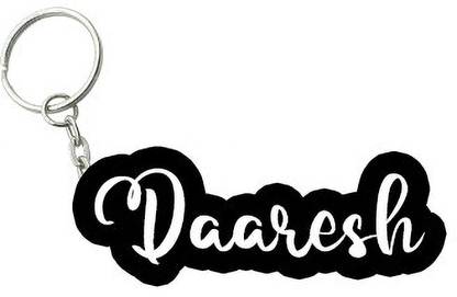 SY Gifts Daaresh Black White Name Keychain Key Chain