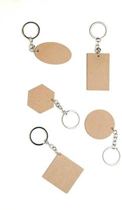 RAINBOWS AND HUES MDF KEYCHAINS BASIC SHAPES SET OF 5 PCS Key Chain