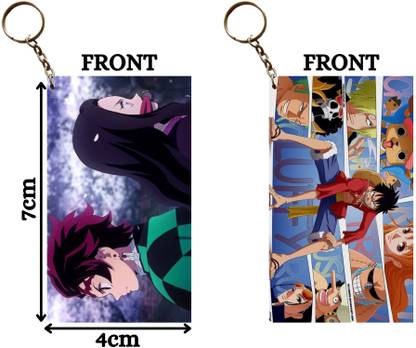 Hariyaali Enterprises LLP TANJIRO AND NEZUKO ANGRY X LUFFY CREW HIGHLIGHTS Unique Style 2 pcs Combo Key Chain