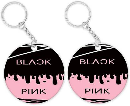 Convay Blackpink Army Black Pink Printed Round Shape keychain 4 Key Chain