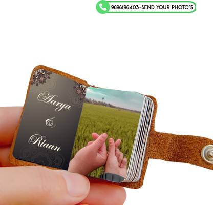 FLASHINGCLICK Handmade Leather Keychain 12-24 Photos Perfect for and Special Moments Days Key Chain