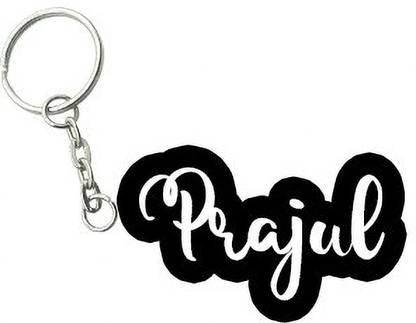 SY Gifts Prajul Black White Name Keychain Key Chain