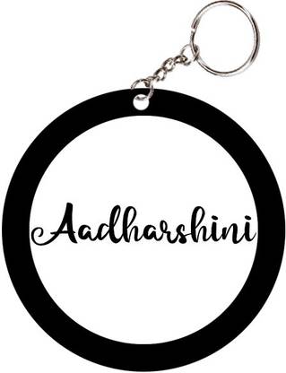 SY Gifts Aadharshini Name Black Keychain Key Chain