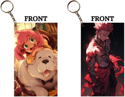 Hariyaali Enterprises LLP ANYA WITH DOG X SUKUNA SIDE EYE Unique Style 2 pcs Combo Key Chain