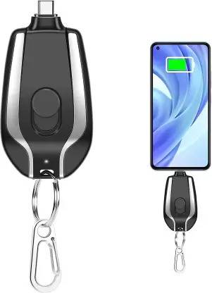 Bonafide Portable Emergency Key Chain Power Bank USB Charger Type C BLK-KC-01 USB Charger