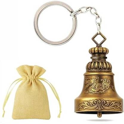 VAIDRAJ Guardian Bell For Bike Keychain Good Luck Charm for Bike Key Chain(GOLD6) Key Chain