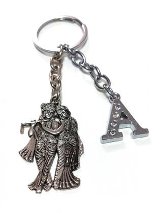 ShopTop Radha Krishna and A letter key chain Key Chain
