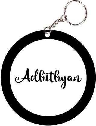 SY Gifts Adhithyan Name Black Keychain Key Chain