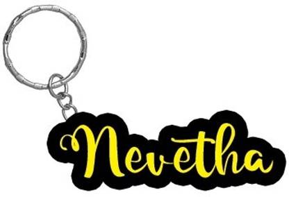 SY Gifts Nevetha Name Black Yellow Name Keychain Key Chain