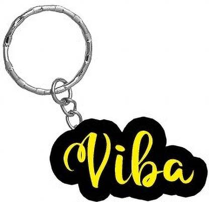 SY Gifts Viba Name Black Yellow Name Keychain Key Chain