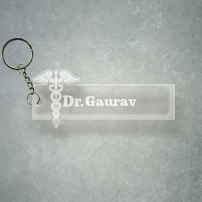 SY Gifts Doctor Logo Desigh With Gaurav Name Key Chain