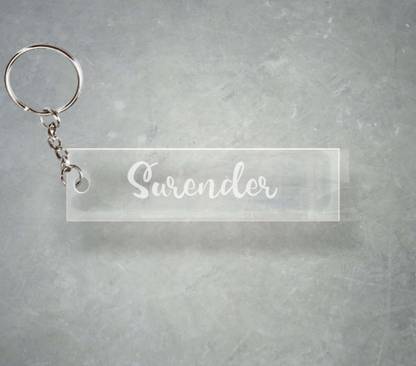 SY Gifts Surender Name Transparent Engraving Keychain F1 395 Key Chain