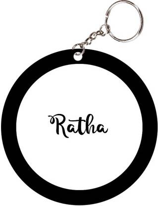 SY Gifts Ratha Name Black Keychain Key Chain