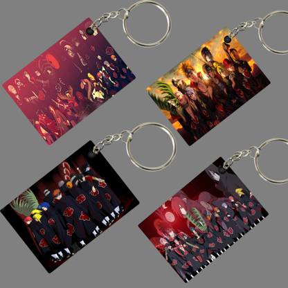 Replix Premium (Pack of 4) Naruto's Akatsuki-3 Anime Printed Keychain ( Akatsuki-3-KC ) Key Chain