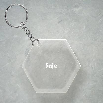 SY Gifts Saje Name Hexagon Keychain Key Chain