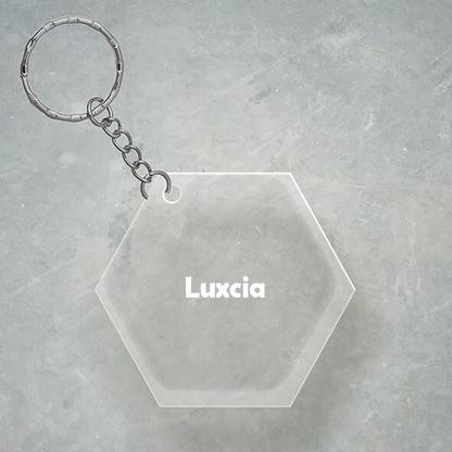 SY Gifts Luxcia Name Hexagon Keychain Key Chain