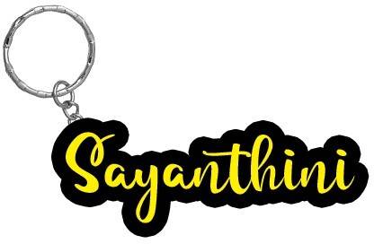 SY Gifts Sayanthini Name Black Yellow Name Keychain Key Chain