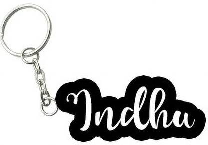 SY Gifts Indhu Black White Name Keychain Key Chain