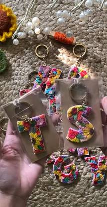AvisaCraft Personalized Name/Number Handmade Embroidery Keychain, Customised Key Chain