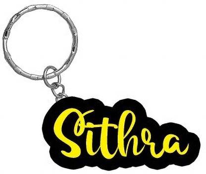 SY Gifts Sithra Name Black Yellow Name Keychain Key Chain