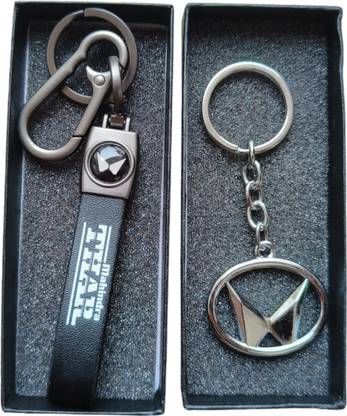 JNV Leather Wth Logo Keychain Compatible With Mahindra THAR Car Key Chain