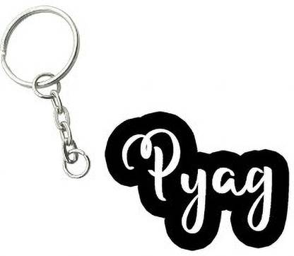SY Gifts Pyag Black White Name Keychain Key Chain