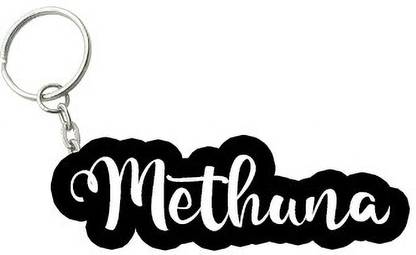 SY Gifts Methuna Black White Name Keychain Key Chain