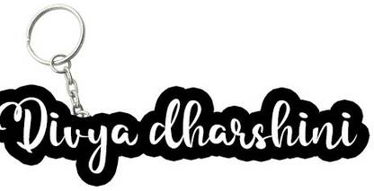 SY Gifts Divya dharshini Black White Name Keychain Key Chain