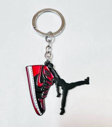 SRG Jordan Shoe with Jordan Logo Keychain Black Red Key Chain